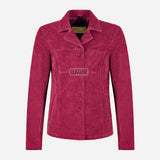 SELZA Women's Notch Collar Suede Jacket