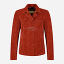 SELZA Women's Notch Collar Suede Jacket