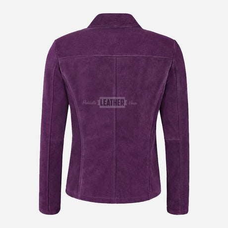 SELZA Women's Notch Collar Suede Jacket