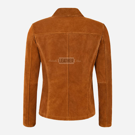 SELZA Women's Notch Collar Suede Jacket