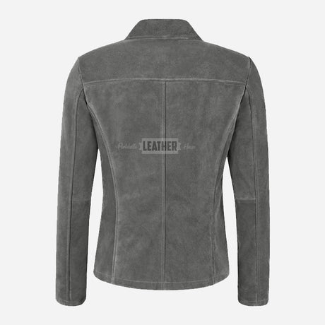 SELZA Women's Notch Collar Suede Jacket