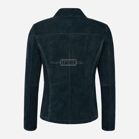 SELZA Women's Notch Collar Suede Jacket