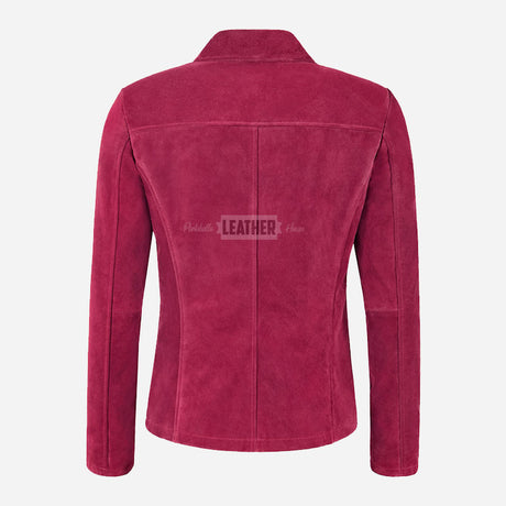 SELZA Women's Notch Collar Suede Jacket