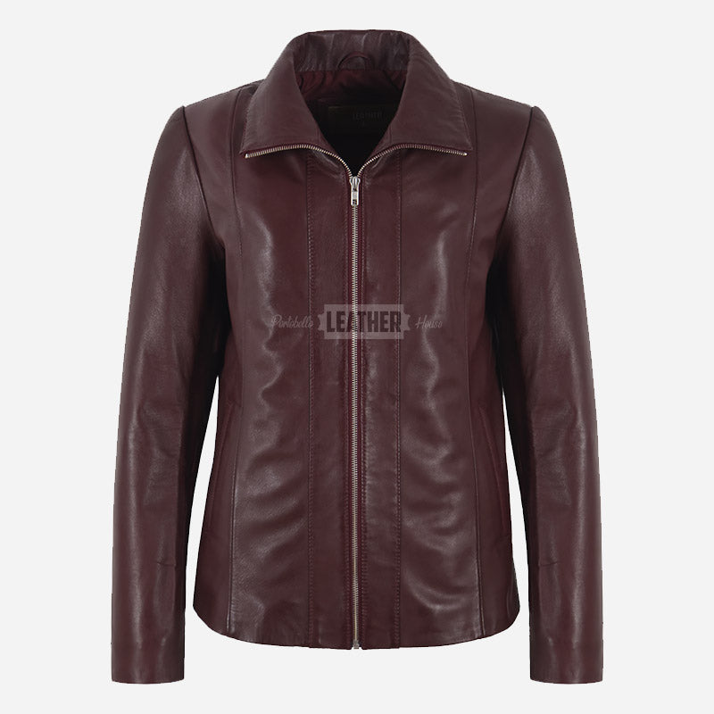 DALRAY Collared Leather Jacket for Women