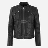 KORA Women's Leather Racer Jacket