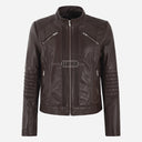 KORA Women's Leather Racer Jacket