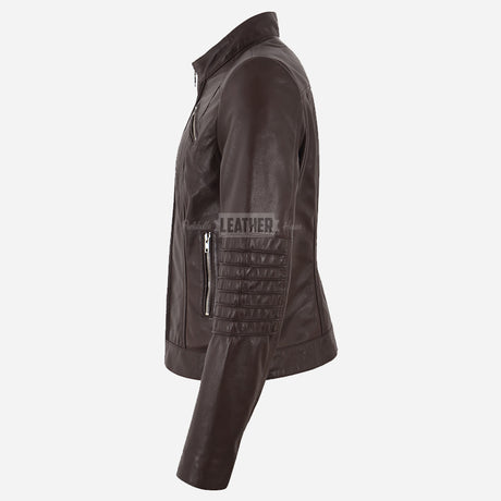 KORA Women's Leather Racer Jacket