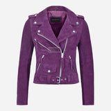 ASTRAE Women’s Suede Biker Jacket