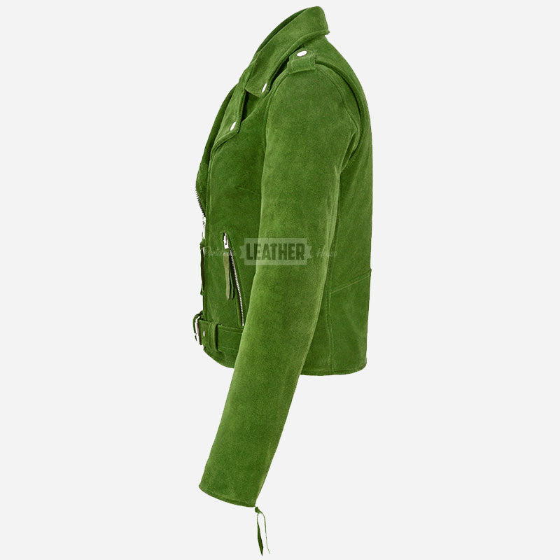 ASTRAE Women’s Suede Biker Jacket