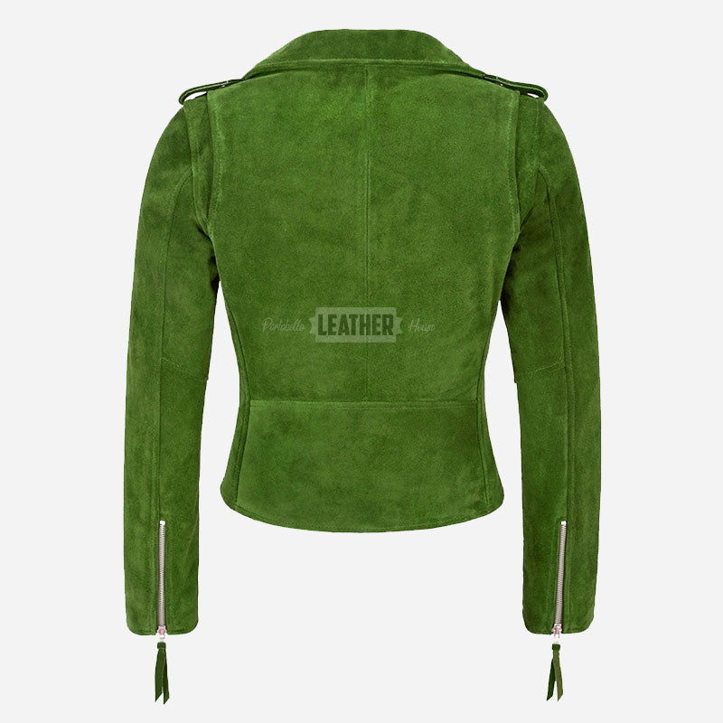 ASTRAE Women’s Suede Biker Jacket