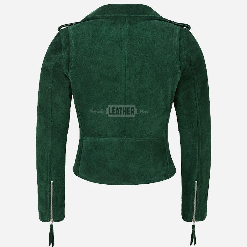ASTRAE Women’s Suede Biker Jacket