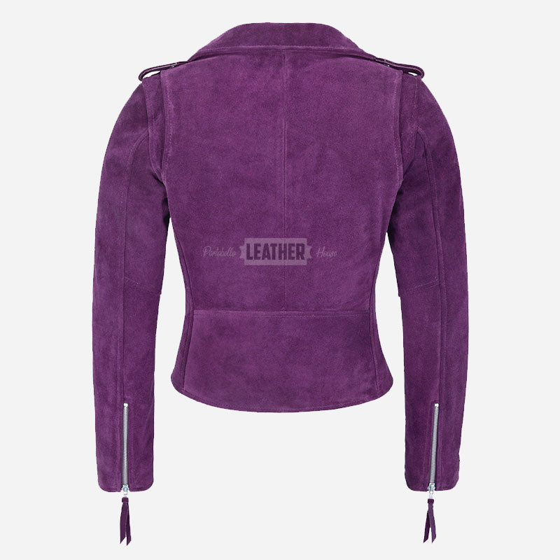 ASTRAE Women’s Suede Biker Jacket