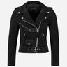 ASTRAE Women’s Suede Biker Jacket Black