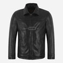 FRANKIE Men's Collared Leather Jacket