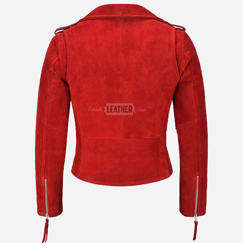 ASTRAE Women’s Suede Biker Jacket