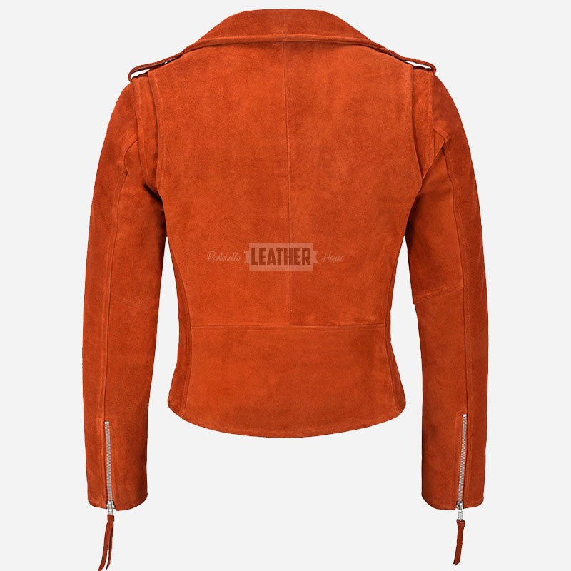 ASTRAE Women’s Suede Biker Jacket