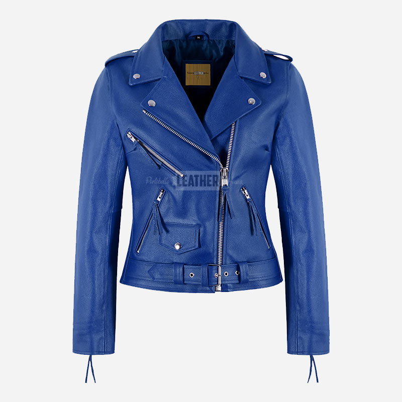 LESSEY Women’s Leather Biker Jacket