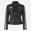 SIZMA Women's Leather Biker Jacket