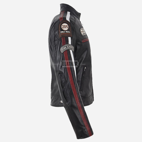 SIZMA Women's Leather Biker Jacket