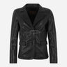 KAELIS Women's Leather Blazer in Black