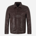 FRANKIE Men's Collared Leather Jacket