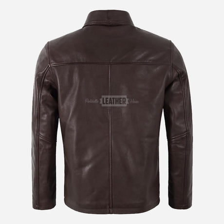 FRANKIE Men's Collared Leather Jacket
