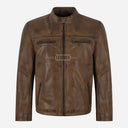 BENNY Men's Leather Racer Jacket Vintage