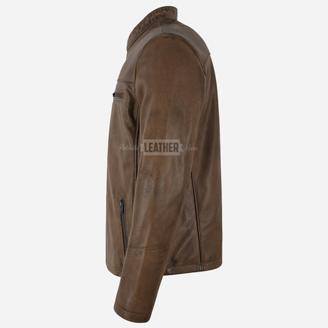 BENNY Men's Leather Racer Jacket Vintage