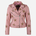 NOVA Women's Leather Jacket with Star Accents