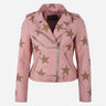 NOVA Women's Leather Jacket with Star Accents