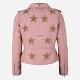 NOVA Women's Leather Jacket with Star Accents