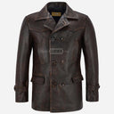 DAVID DR WHO Inspired Vintage Leather Peacoat