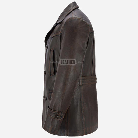 DAVID DR WHO Inspired Vintage Leather Peacoat