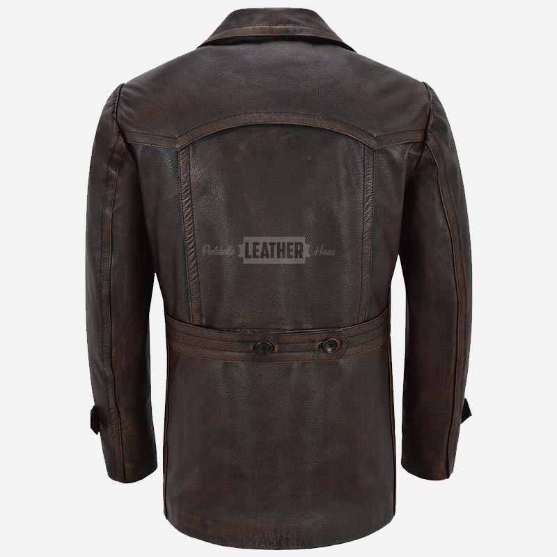 DAVID DR WHO Inspired Vintage Leather Peacoat