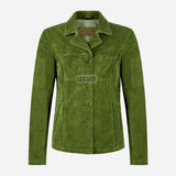 SELZA Women's Notch Collar Suede Jacket