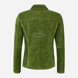 SELZA Women's Notch Collar Suede Jacket