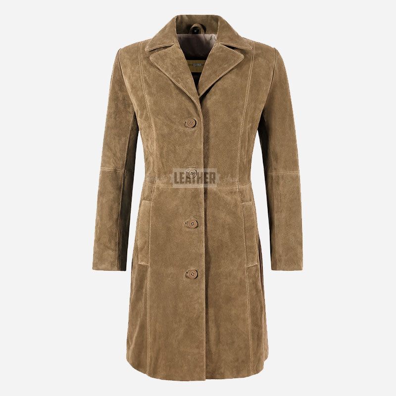 VIONNA Women's 3/4 Length Suede Coat