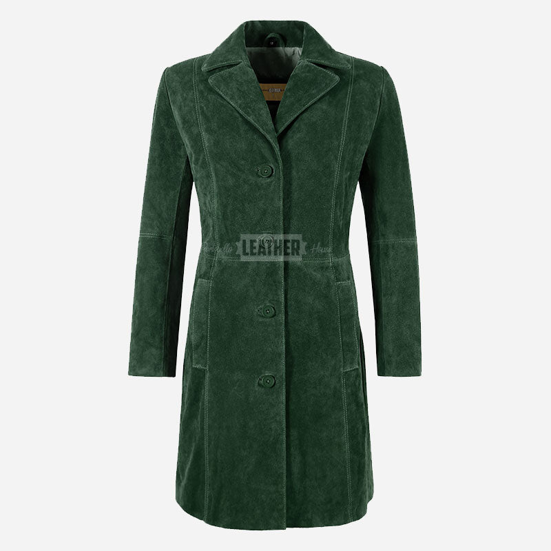VIONNA Women's 3/4 Length Suede Coat