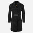 VIONNA Women's 3/4 Length Suede Coat Black