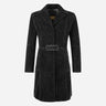 VIONNA Women's 3/4 Length Suede Coat Black