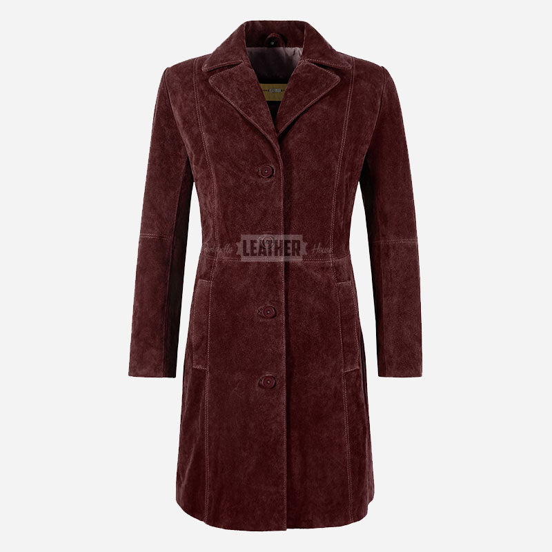 VIONNA Women's 3/4 Length Suede Coat