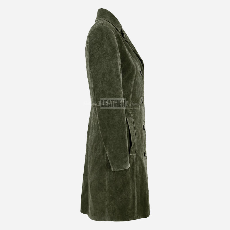VIONNA Women's 3/4 Length Suede Coat