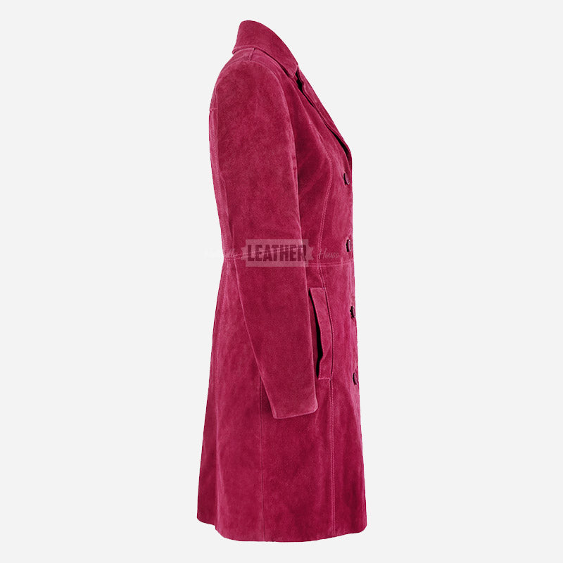 VIONNA Women's 3/4 Length Suede Coat