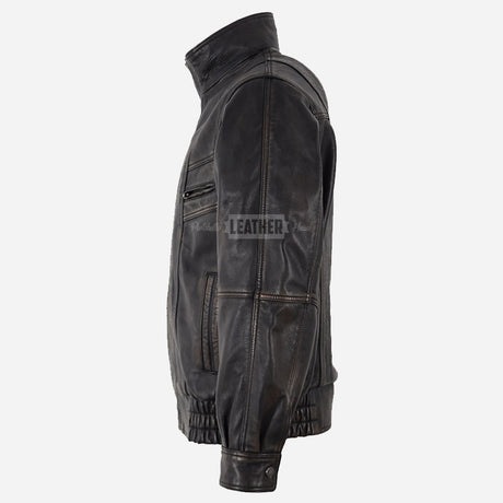 MATTEO Men's Classic Leather Blouson Jacket