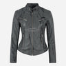 SYNA Women's Croc Print Leather Jacket