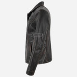 SELZA Women's Notch Collar Leather Jacket