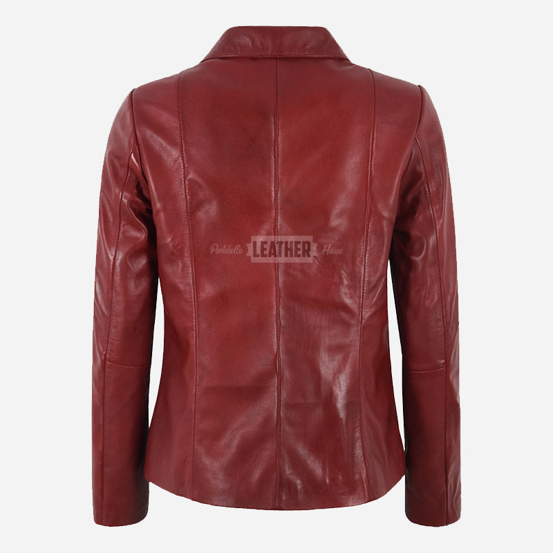 DALRAY Collared Leather Jacket for Women