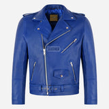 GRUZE Men’s Classic Leather Biker Jacket