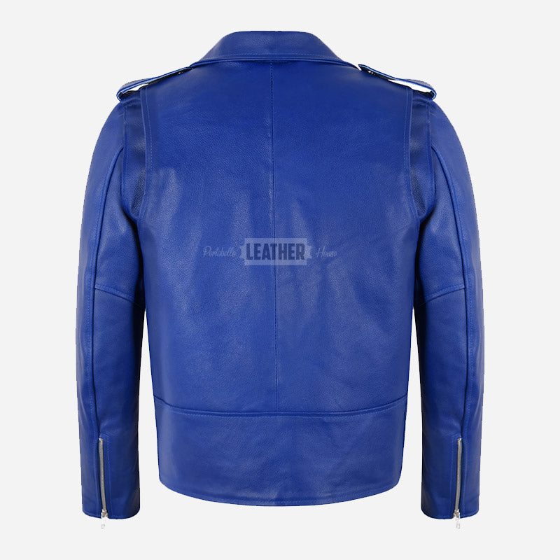 GRUZE Men’s Classic Leather Biker Jacket