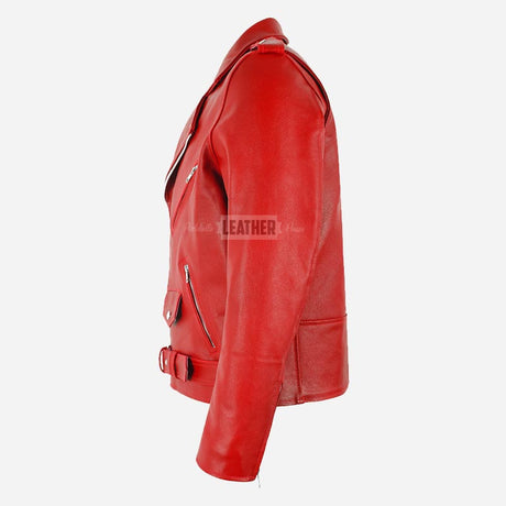 GRUZE Men’s Classic Leather Biker Jacket